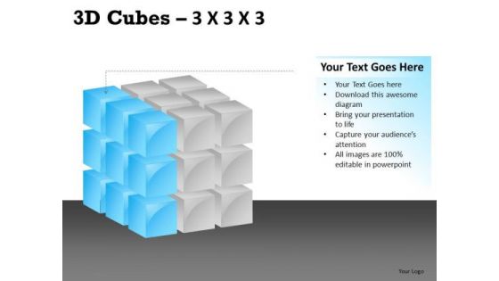 Graphic 3d Cube 3x3x3 PowerPoint Slides And Ppt Diagram Templates