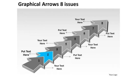 Graphical Arrows 8 Issues Free Flowchart Maker PowerPoint Templates