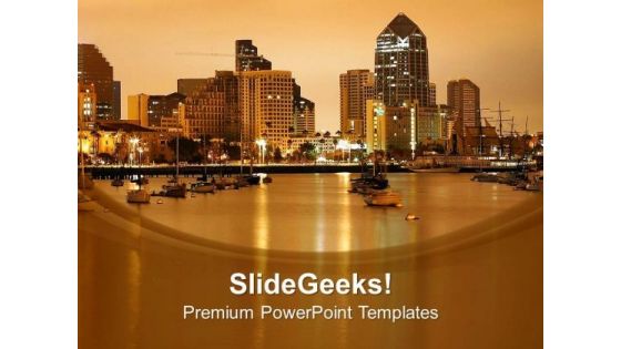 Graphical Background With City Image PowerPoint Templates Ppt Backgrounds For Slides 0413