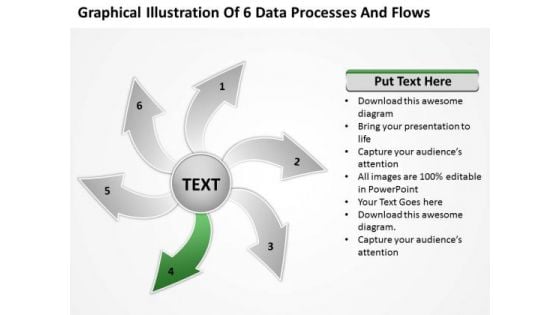 Graphical Illustration Of 6 Data Processes And Flows Circular PowerPoint Slides