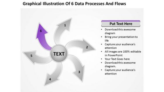 Graphical Illustration Of 6 Data Processes And Flows Gear PowerPoint Templates