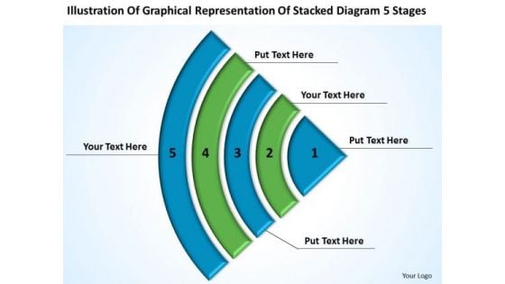 Graphical Representation Stacked Diagram 5 Stages Subway Business Plan PowerPoint Slides