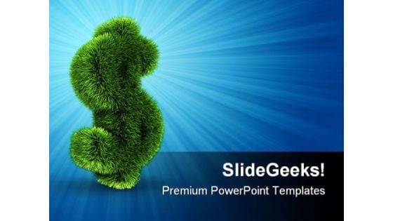 Grass Dollar Sign Future PowerPoint Themes And PowerPoint Slides 0611