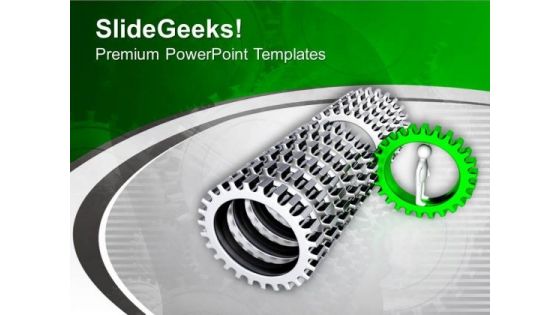 Grean And White Gears Technology PowerPoint Templates Ppt Backgrounds For Slides 0713