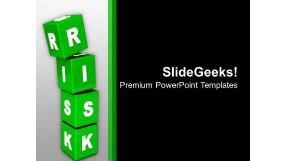 Gree Cubes Of Risk Business PowerPoint Templates Ppt Backgrounds For Slides 0313