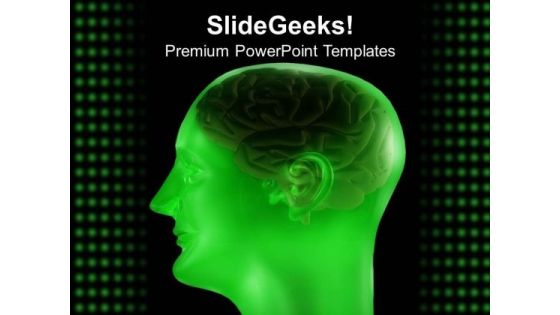 Green Abstract Graphics Of Human Brain PowerPoint Templates Ppt Backgrounds For Slides 0613