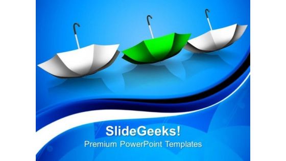 Green And White Umbrella People PowerPoint Templates And PowerPoint Themes 1012 Green And White Umbrella People PowerPoint Templates And PowerPoint Themes 1012