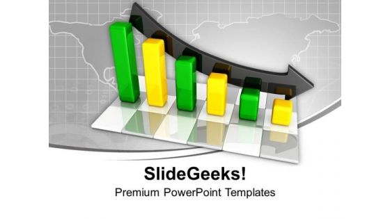 Green And Yellow Business Chart With Arrow PowerPoint Templates Ppt Backgrounds For Slides 0213