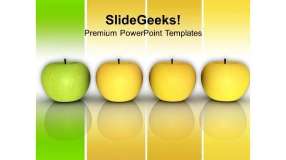 Green Apple Shows Outstanding Solution PowerPoint Templates Ppt Backgrounds For Slides 0413