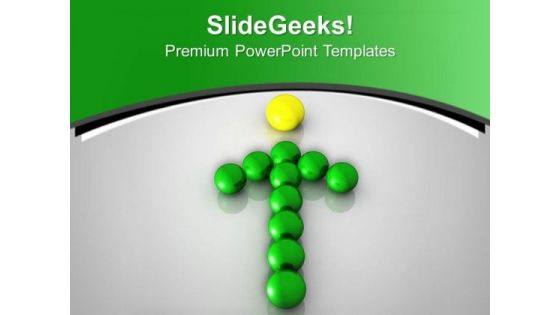 Green Arrow Balls With Yellow Ball PowerPoint Templates Ppt Backgrounds For Slides 0213