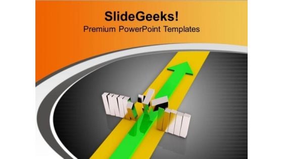 Green Arrow Passed The Barrier PowerPoint Templates Ppt Backgrounds For Slides 0713 Green Arrow Passed The Barrier PowerPoint Templates Ppt Backgrounds For Slides 0713