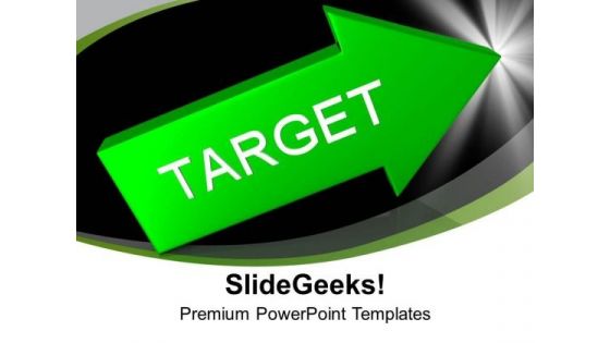 Green Arrow With Target Aim Goal PowerPoint Templates Ppt Backgrounds For Slides 0213