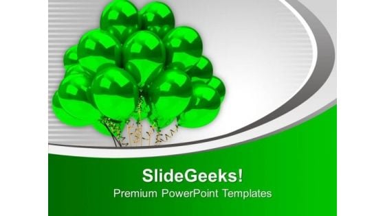 Green Birthday Balloons Party Theme PowerPoint Templates Ppt Backgrounds For Slides 0213 Green Birthday Balloons Party Theme PowerPoint Templates Ppt Backgrounds For Slides 0213