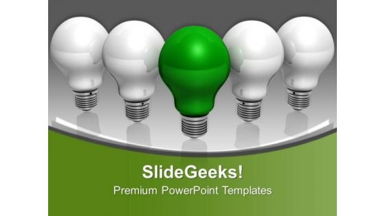 Green Bulb With White Be Different PowerPoint Templates Ppt Backgrounds For Slides 0213 Green Bulb With White Be Different PowerPoint Templates Ppt Backgrounds For Slides 0213