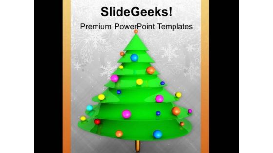 Green Christmas Tree Happiness Peace PowerPoint Templates Ppt Backgrounds For Slides 0113