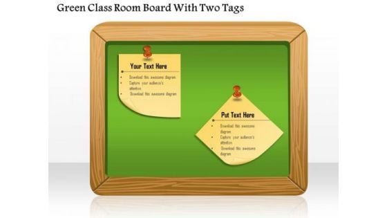 Green Class Room Board With Two Tags Presentation Template