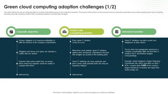 Green Cloud Computing Adoption Challenges Eco Friendly Computing IT Green Cloud Computing Adoption Challenges Eco Friendly Computing IT