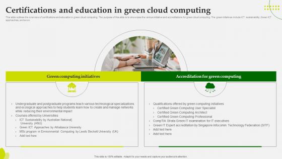 Green Computing Certifications And Education In Green Cloud Computing Green Computing Certifications And Education In Green Cloud Computing