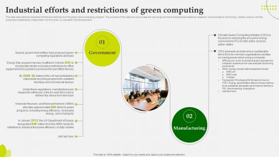 Green Computing Industrial Efforts And Restrictions Of Green Computing Green Computing Industrial Efforts And Restrictions Of Green Computing