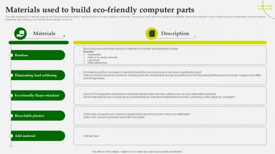 Green Computing Materials Used To Build Eco Friendly Computer Parts