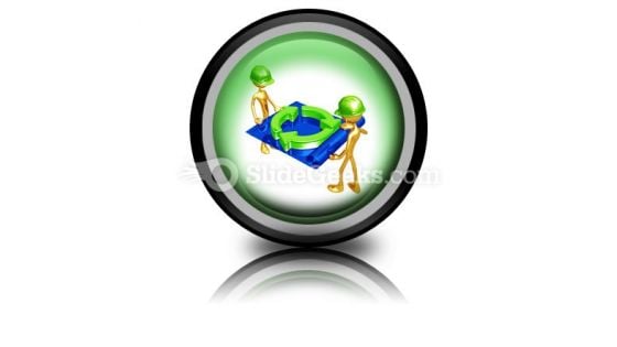 Green Construction Building PowerPoint Icon Cc