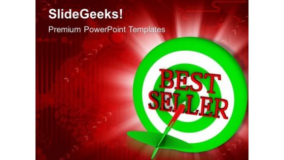 Green Dart Shows Best Seller Marketing PowerPoint Templates Ppt Backgrounds For Slides 0413