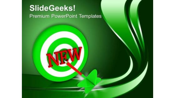 Green Dart With Concept Of New Product PowerPoint Templates Ppt Backgrounds For Slides 0413