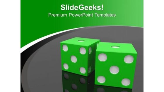 Green Dices Business Opportunity PowerPoint Templates Ppt Backgrounds For Slides 0213