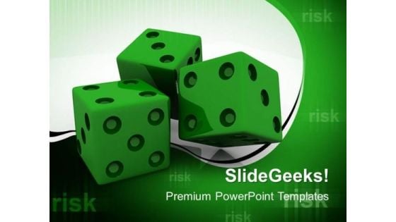 Green Dices Business PowerPoint Templates And PowerPoint Themes 0412