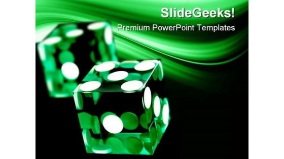 Green Dices Game PowerPoint Templates And PowerPoint Backgrounds 0211