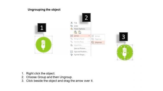 Green Energy Icons For Cfl Plant And Globe Ppt Slides Graphics