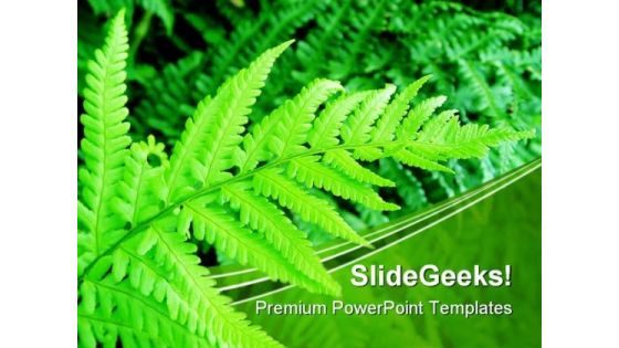 Green Fern Nature PowerPoint Templates And PowerPoint Backgrounds 0411