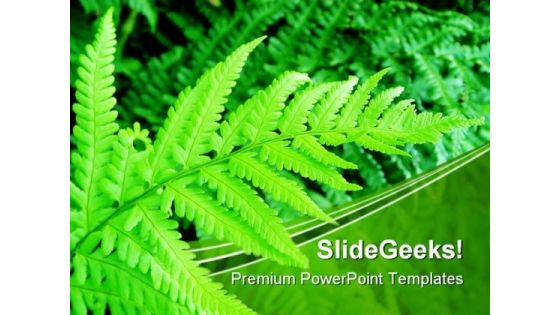 Green Fern Nature PowerPoint Templates And PowerPoint Backgrounds 0411 Green Fern Nature PowerPoint Templates And PowerPoint Backgrounds 0411