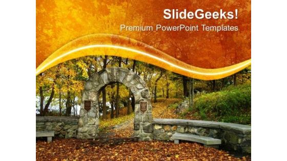 Green Forest And Orange Leaves PowerPoint Templates Ppt Backgrounds For Slides 0713 Green Forest And Orange Leaves PowerPoint Templates Ppt Backgrounds For Slides 0713