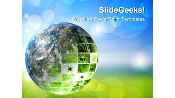 Green Futuristic Technology Geographical PowerPoint Templates And PowerPoint Backgrounds 0311