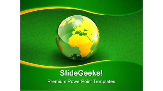 Green Globe01 PowerPoint Template 1110