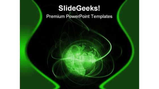 Green Globe Earth PowerPoint Template 0910