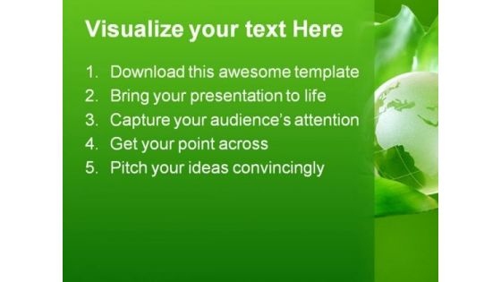 Green Globe Environment PowerPoint Template 0810