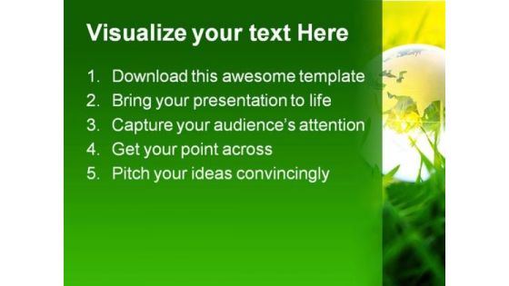 Green Globe PowerPoint Template 1110