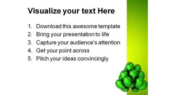 Green Helium Balloons Festival PowerPoint Themes And PowerPoint Slides 0311