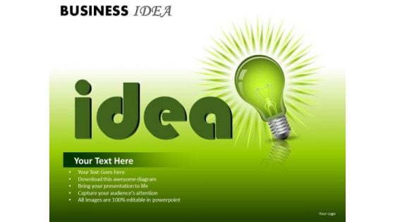 Green Idea PowerPoint Ppt Templates