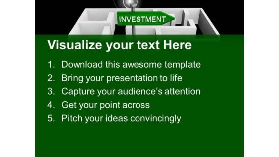 Green Investment Board In Labyrinth PowerPoint Templates Ppt Backgrounds For Slides 0213