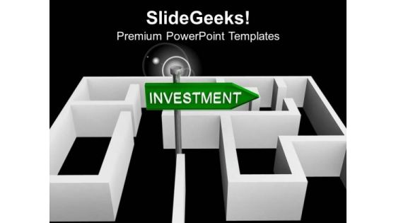 Green Investment Board In Labyrinth PowerPoint Templates Ppt Backgrounds For Slides 0213