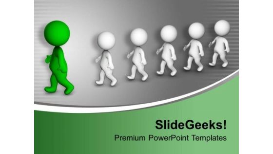 Green Leader Ahead PowerPoint Templates Ppt Backgrounds For Slides 0713