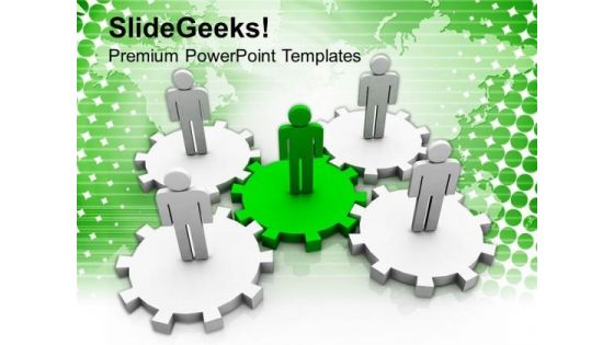 Green Leader With Grey Team PowerPoint Templates Ppt Backgrounds For Slides 0713 Green Leader With Grey Team PowerPoint Templates Ppt Backgrounds For Slides 0713
