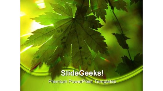 Green Leaves Nature PowerPoint Backgrounds And Templates 1210