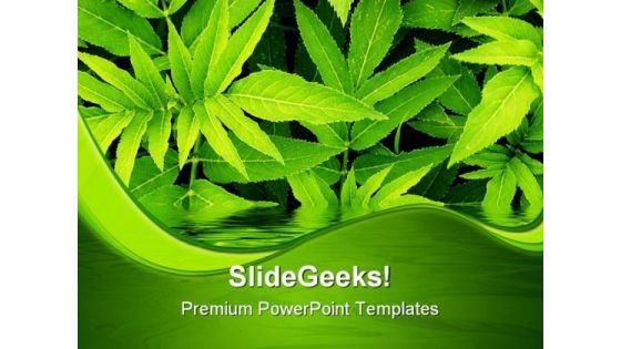 Green Leaves Nature PowerPoint Templates And PowerPoint Backgrounds 0411