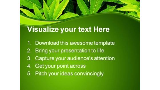 Green Leaves Nature PowerPoint Themes And PowerPoint Slides 0411