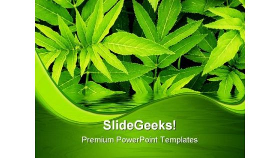 Green Leaves Nature PowerPoint Themes And PowerPoint Slides 0411