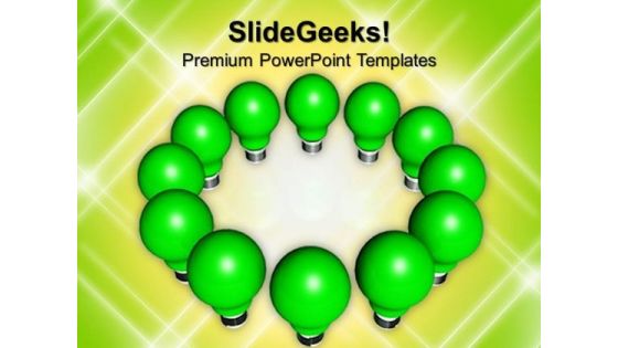 Green Light Bulbs Technology PowerPoint Templates And PowerPoint Themes 1012